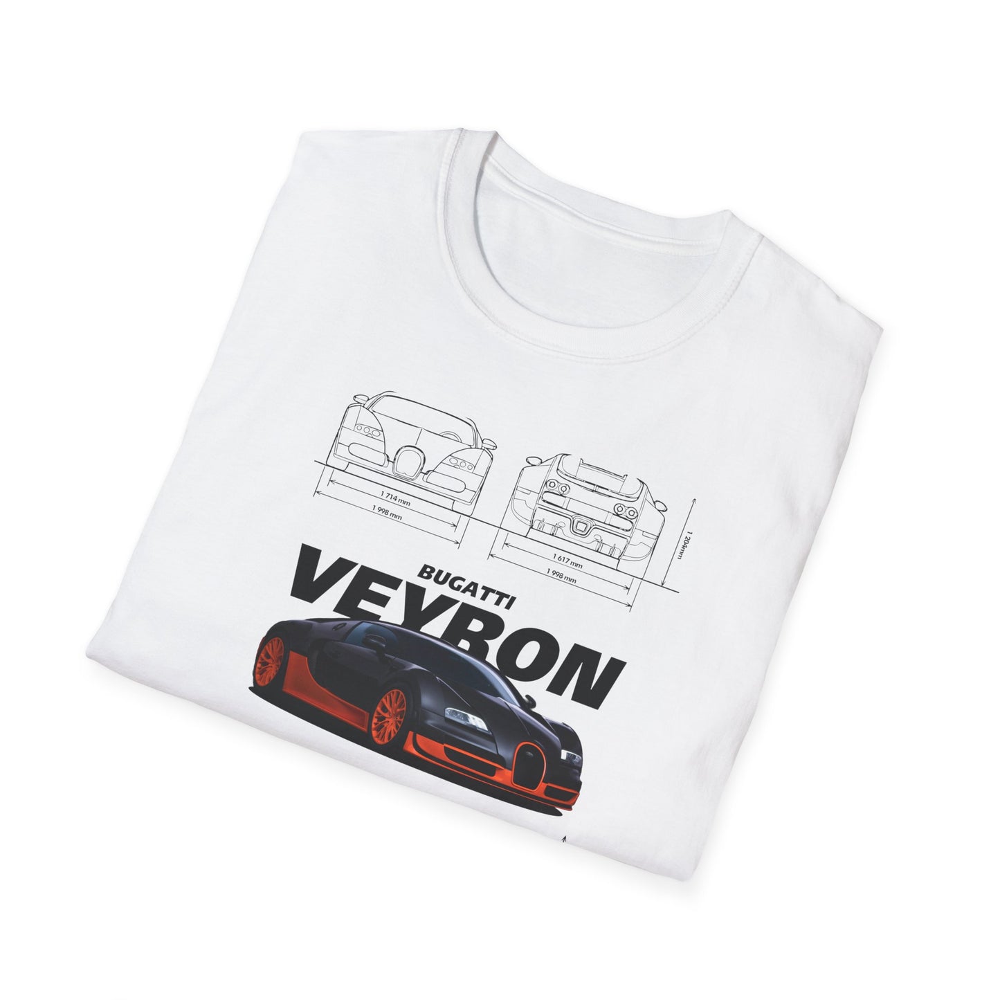 Bugatti Veyron Automotive Tee | HyperCar Blueprint Mens T-Shirt