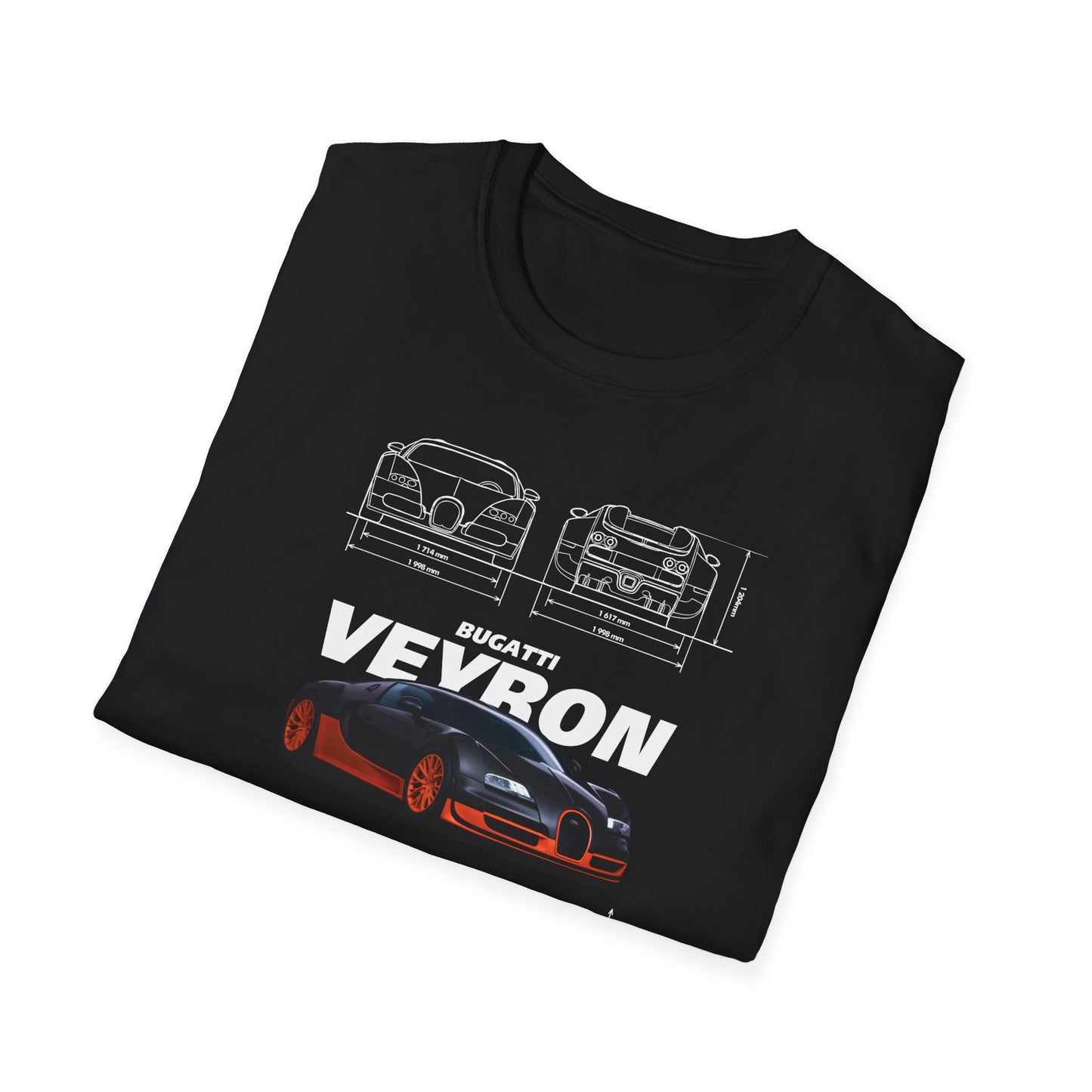 Bugatti Veyron Automotive Tee | HyperCar Blueprint Mens T-Shirt