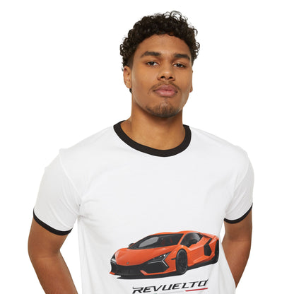 Unisex Ringer T-Shirt - Lamborghini Revuelto Design