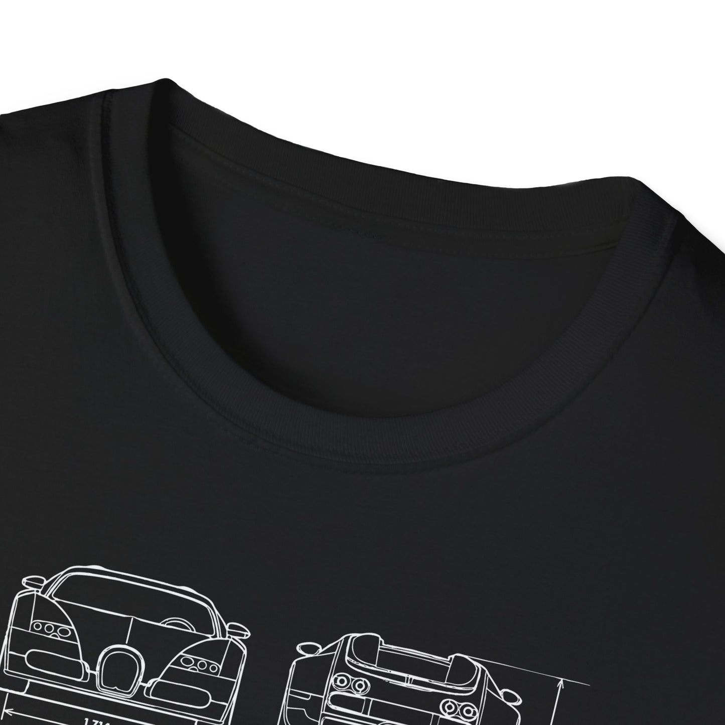 Bugatti Veyron Automotive Tee | HyperCar Blueprint Mens T-Shirt