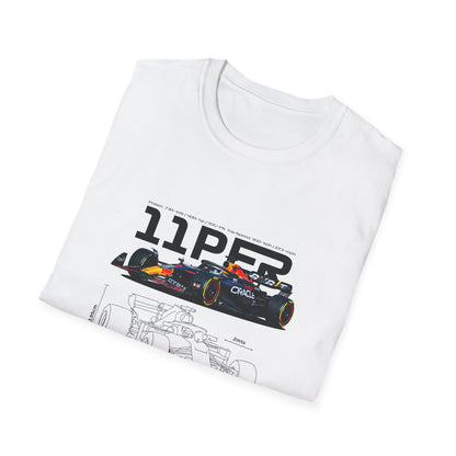 Sergio Perez & Redbull F1 Car Engine Design - Men's Graphic T-Shirt