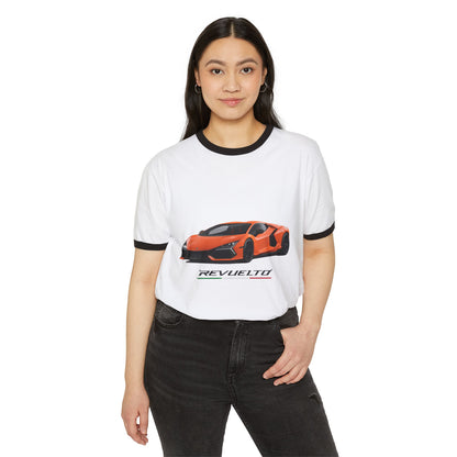 Unisex Ringer T-Shirt - Lamborghini Revuelto Design